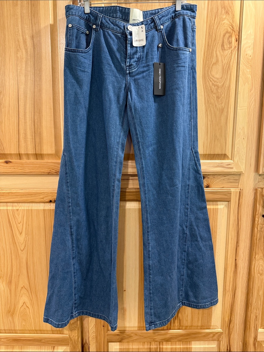 New! One Teaspoon Women’s Sz 31 Flare Cowgirl Classic Western Jeans Denim Blue